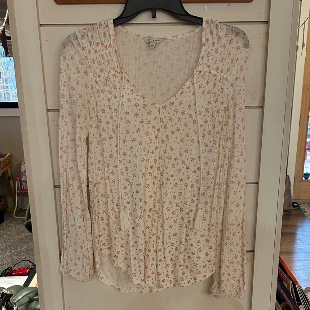 Lucky Brand Cream Floral Blouse